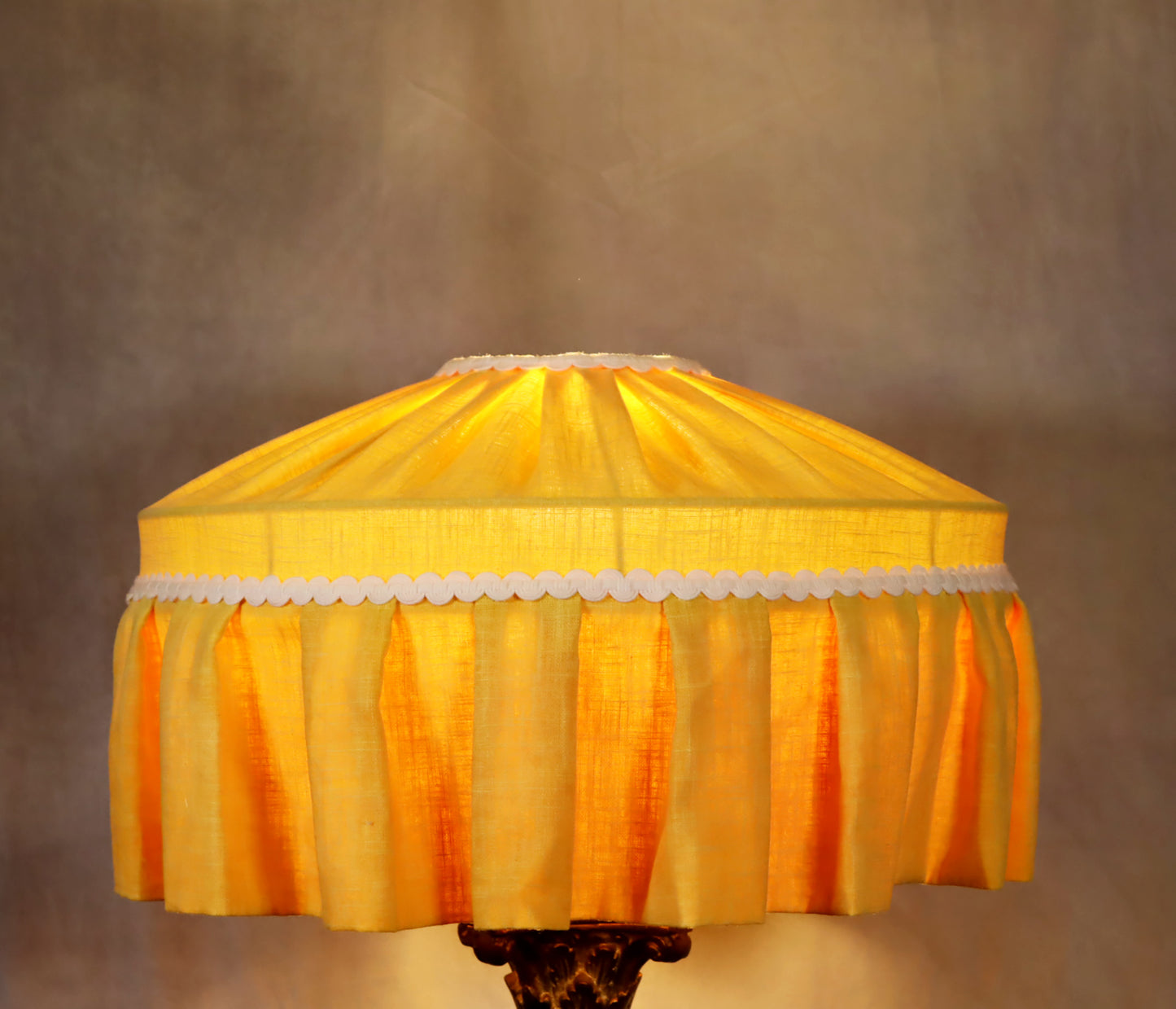 Sunflower linen lampshade rustic style - MariaMarabellashades