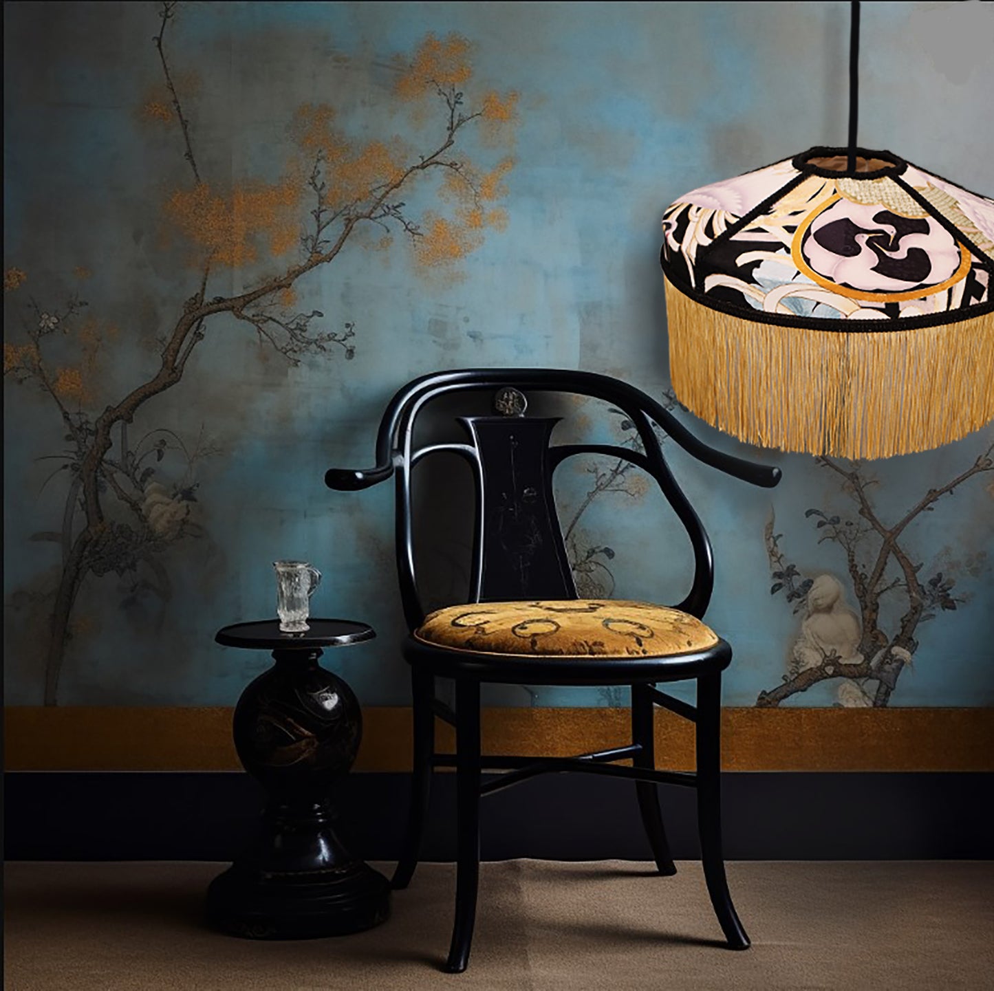 Japanese silk Lampshade - MariaMarabellashades