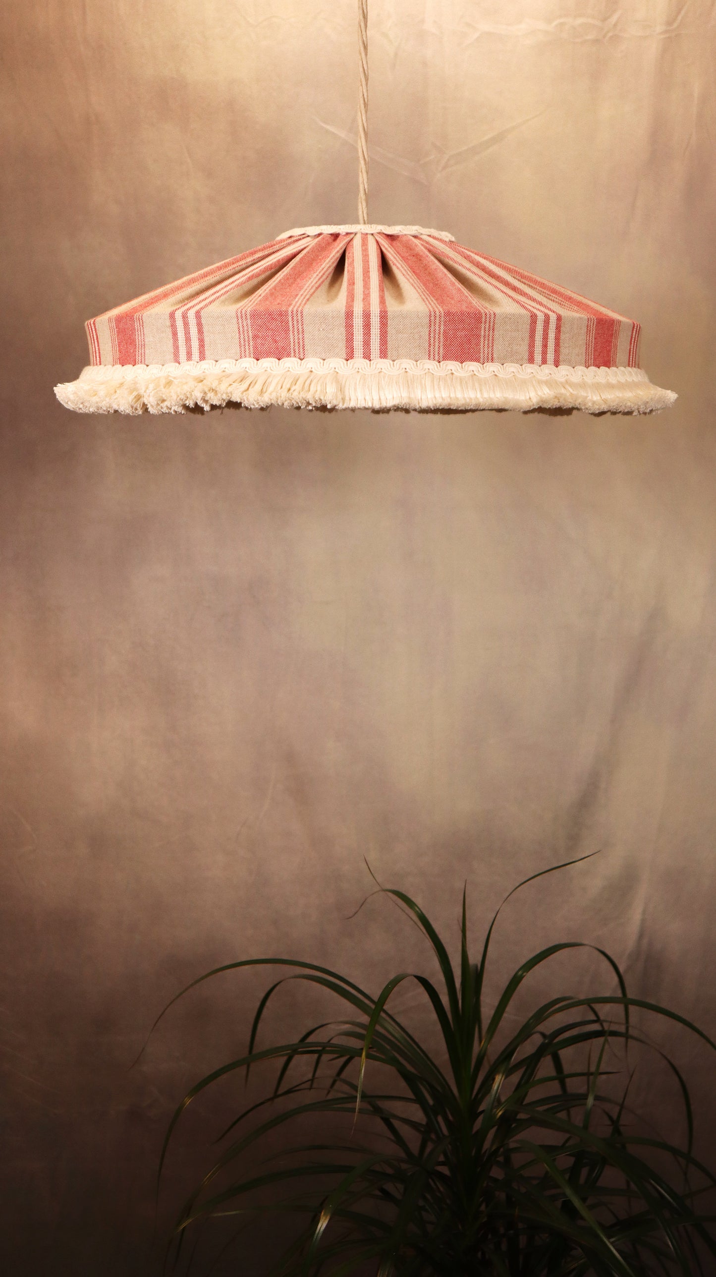 Vintage farmhouse style cotton lampshade - MariaMarabellashades
