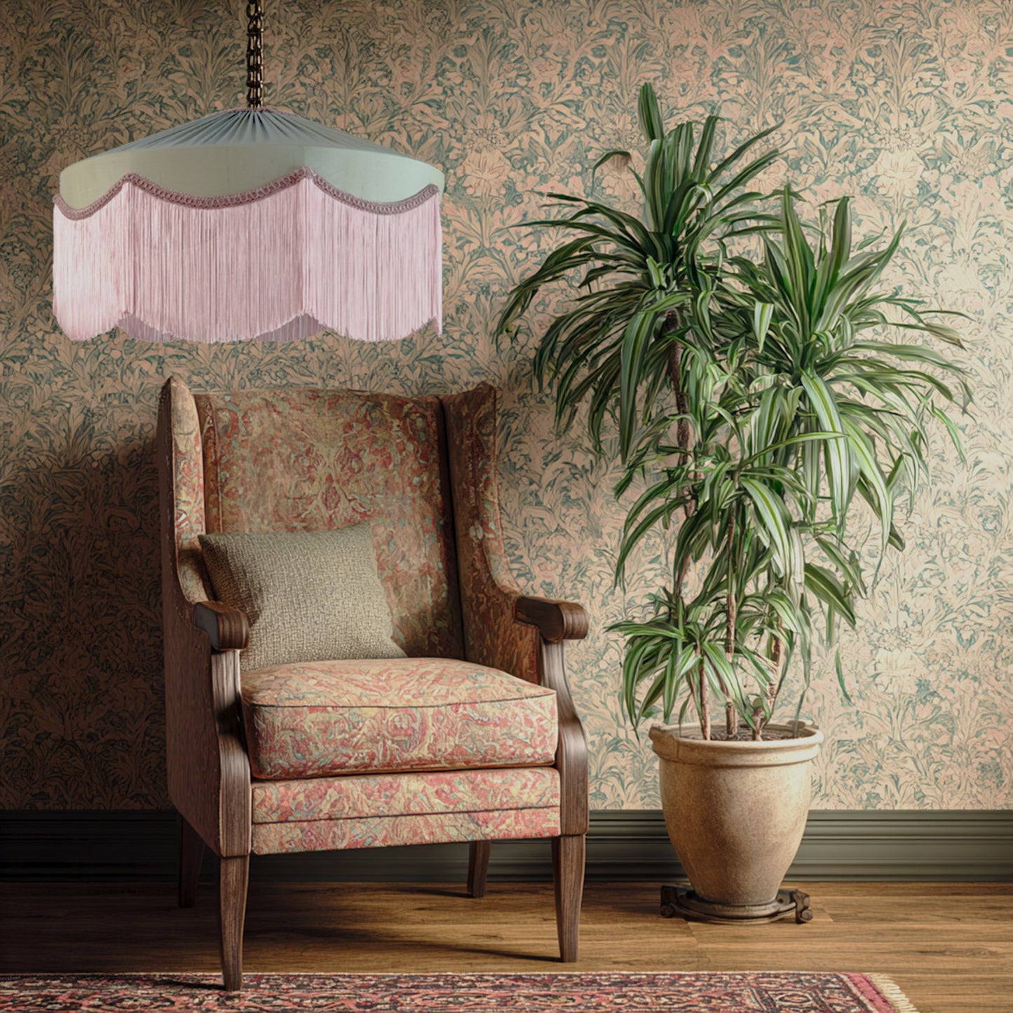 Silk Lampshade fringed