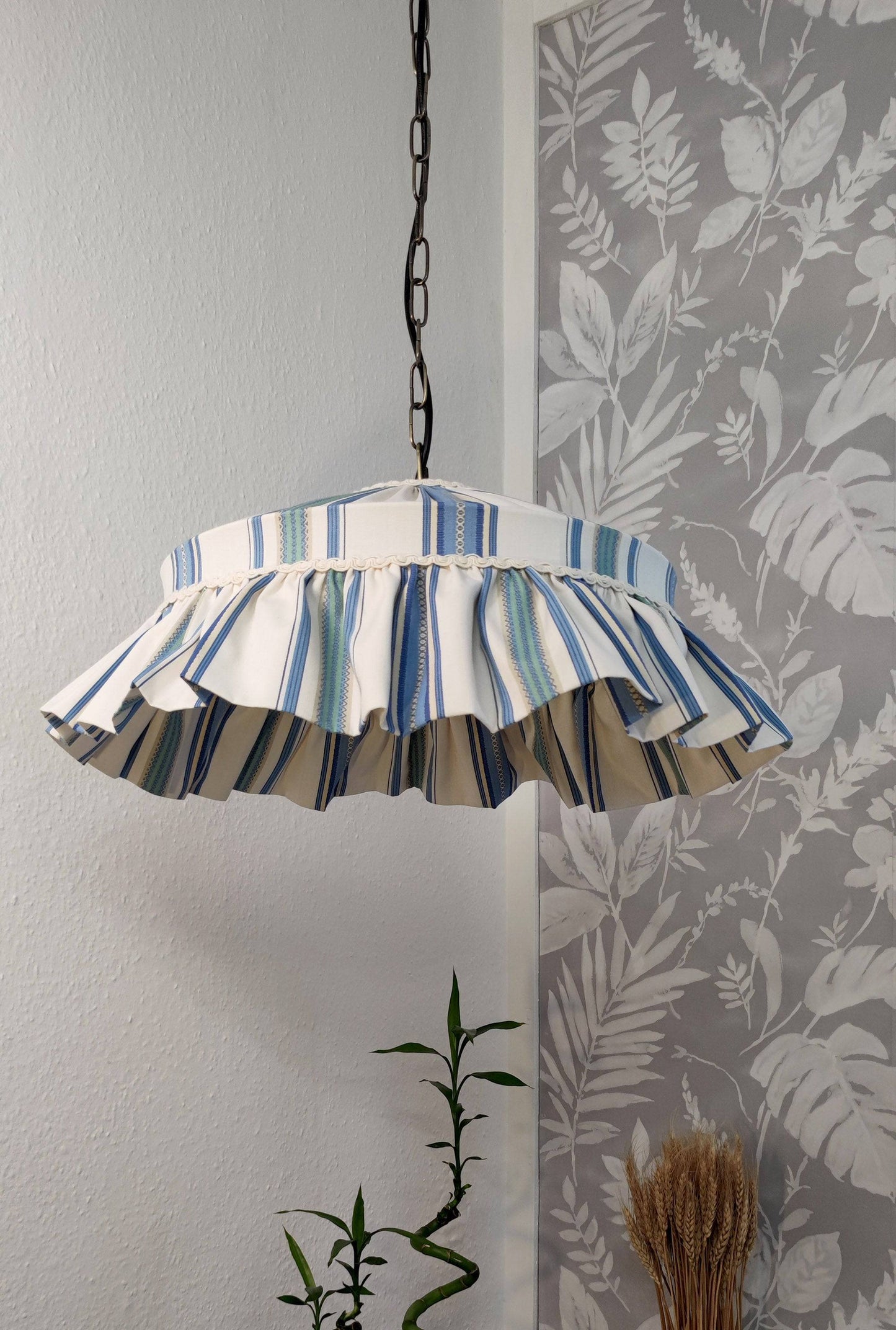 Ruffle handsewn cotton lampshade