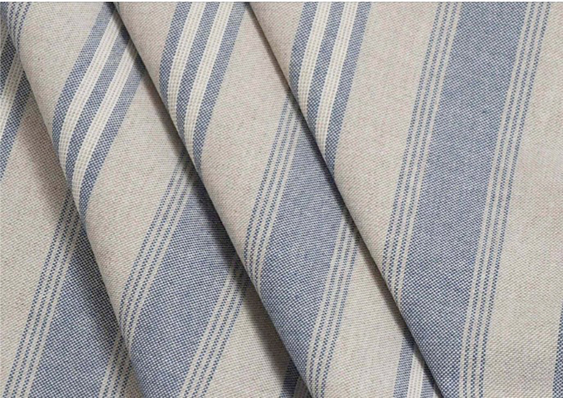 Handmade ruffle lampshade striped in blue or red rustic style - MariaMarabellashades