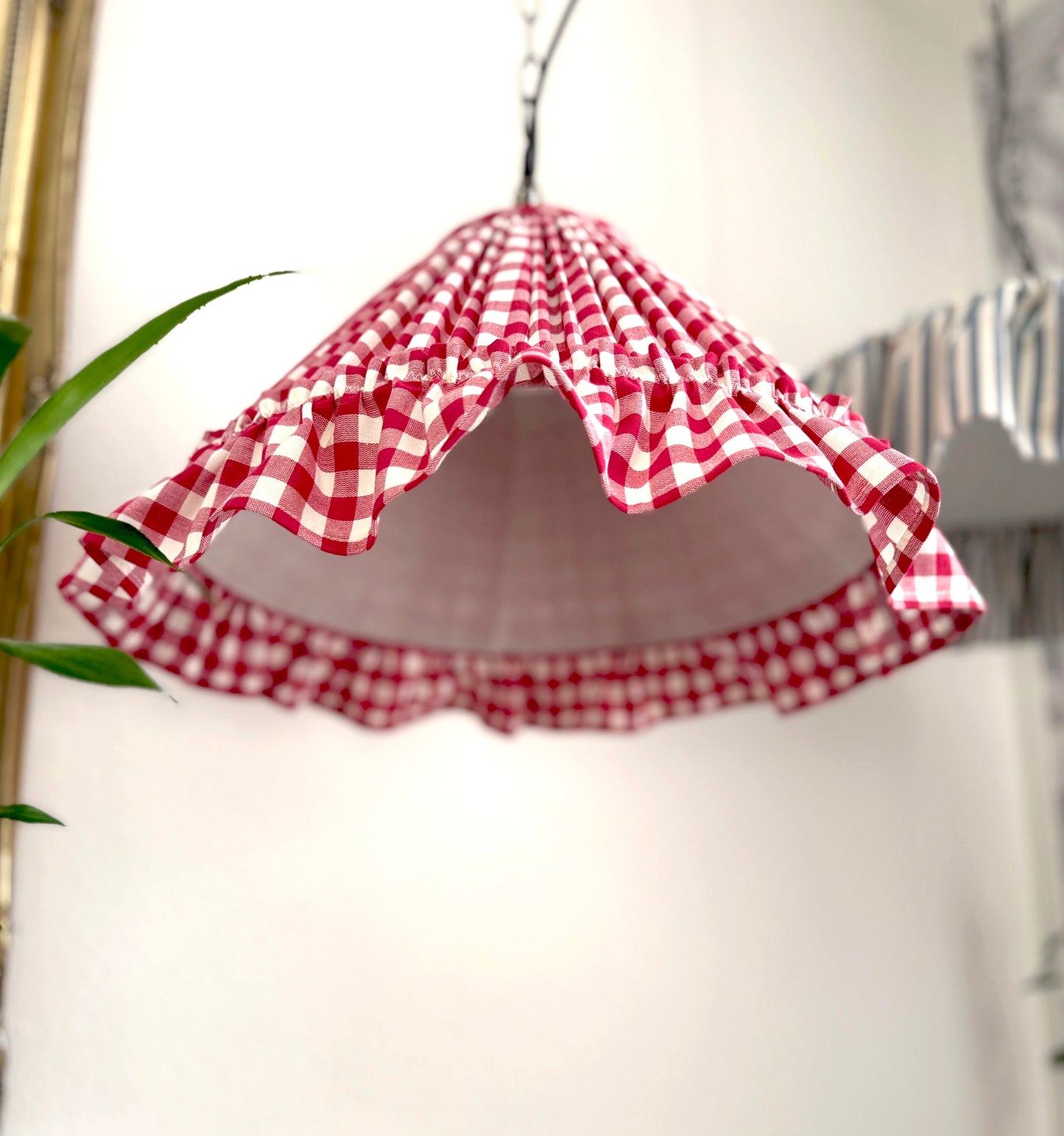 Rustic gingham lampshade