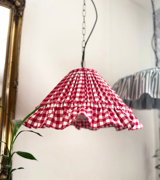 Rustic gingham lampshade