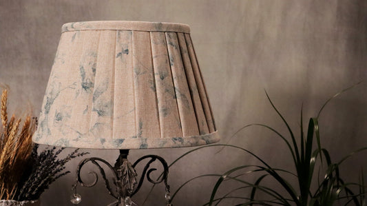Pleated lampshade blue faded roses - MariaMarabellashades