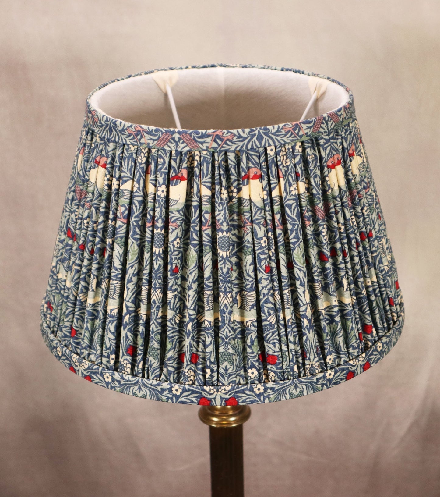 William Morris, Winter Berry Gathered Lampshade - MariaMarabellashades