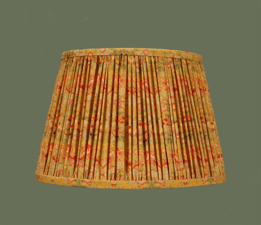 Strawberry Thief Gathered Lampshade ochre - MariaMarabellashades