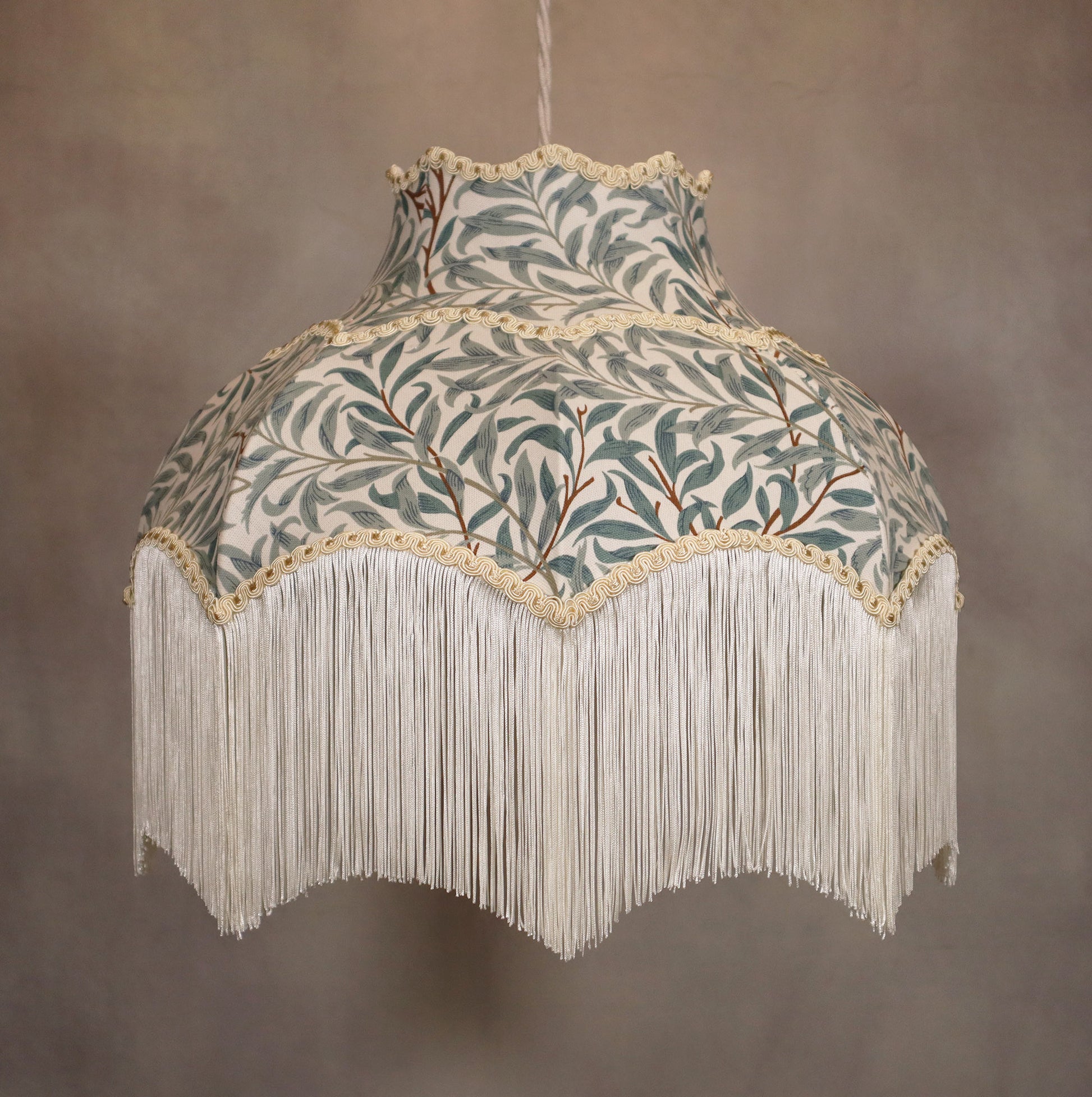 William Morris Fringed Lampshade - MariaMarabellashades