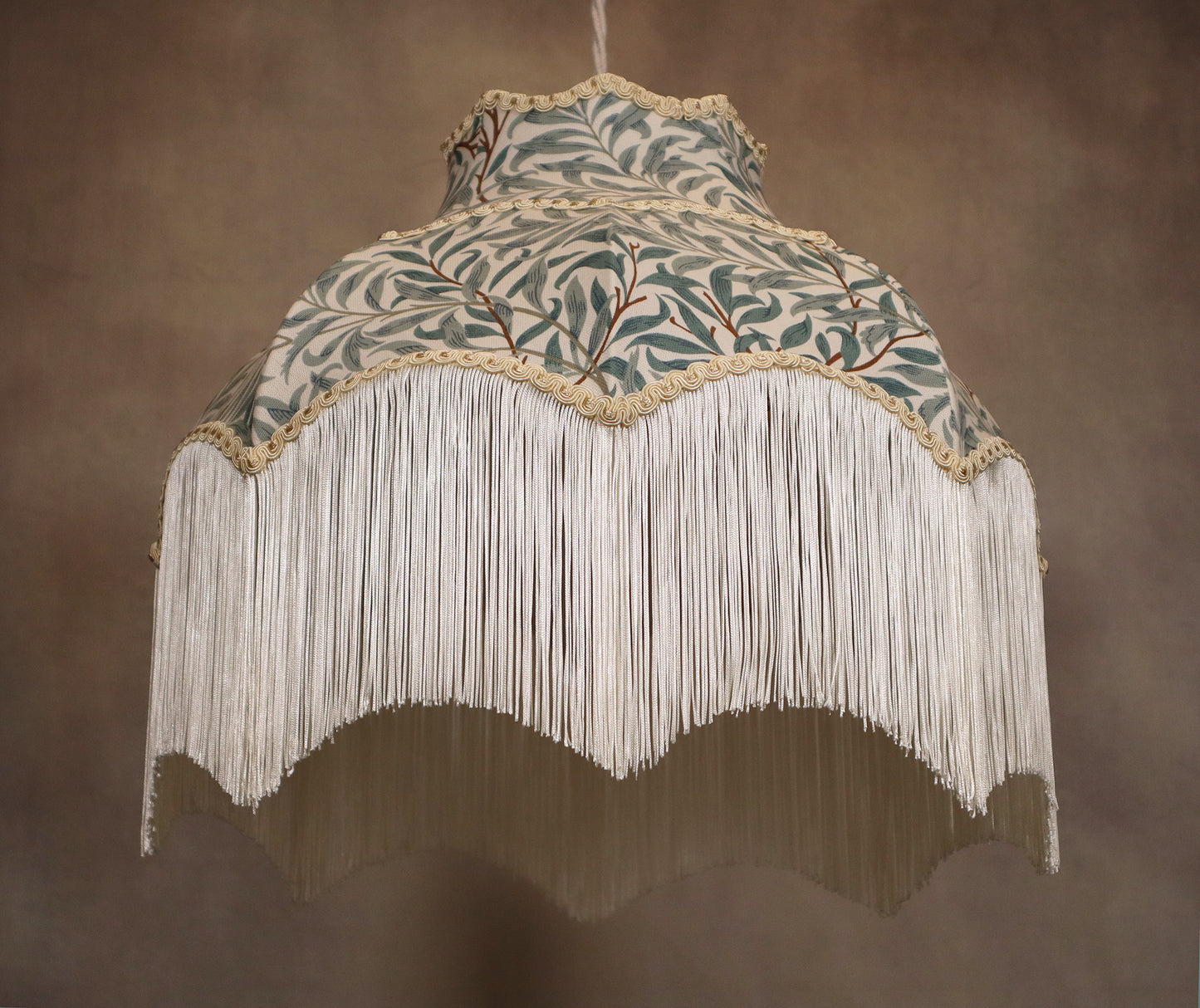 William Morris Fringed Lampshade - MariaMarabellashades