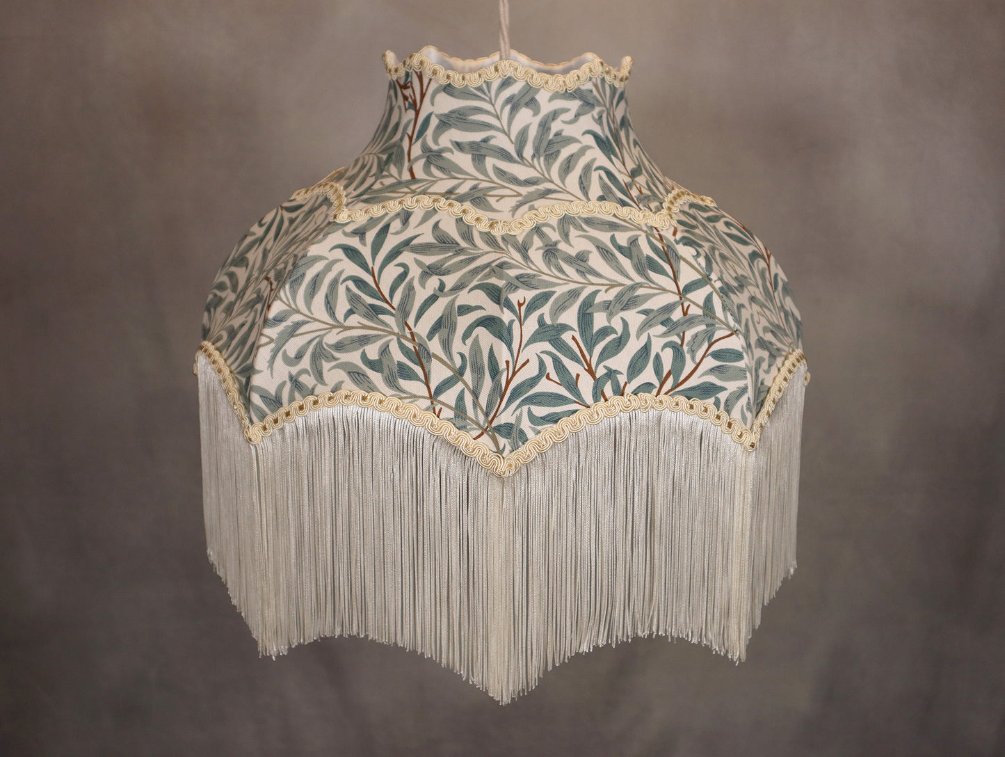 William Morris Fringed Lampshade - MariaMarabellashades