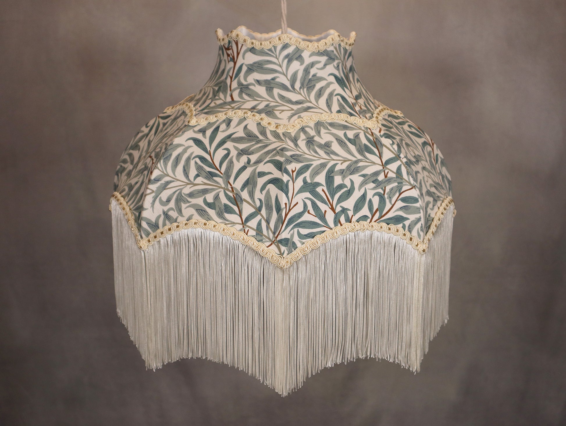 William Morris Fringed Lampshade - MariaMarabellashades