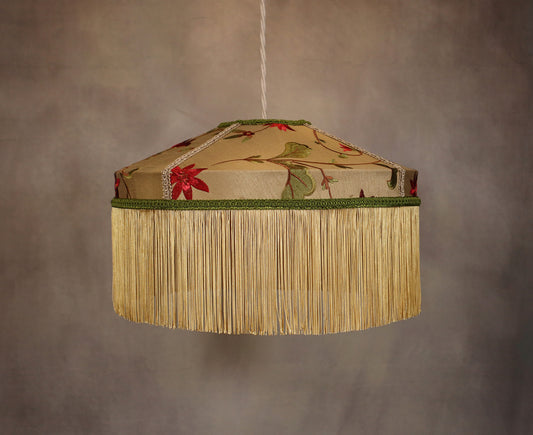 Embroidered Silky Lampshade - MariaMarabellashades