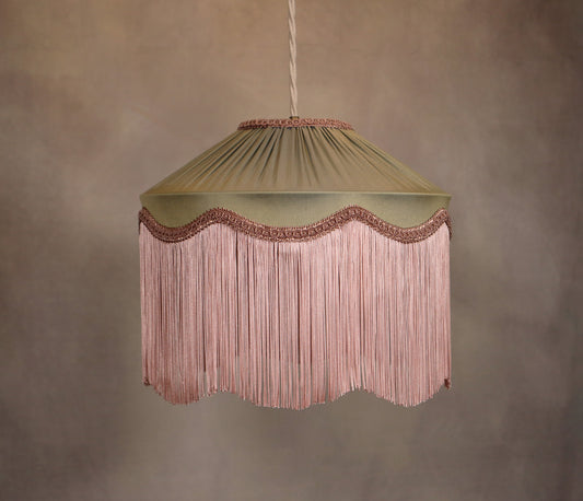 Silk Lampshade with fringe - MariaMarabellashades