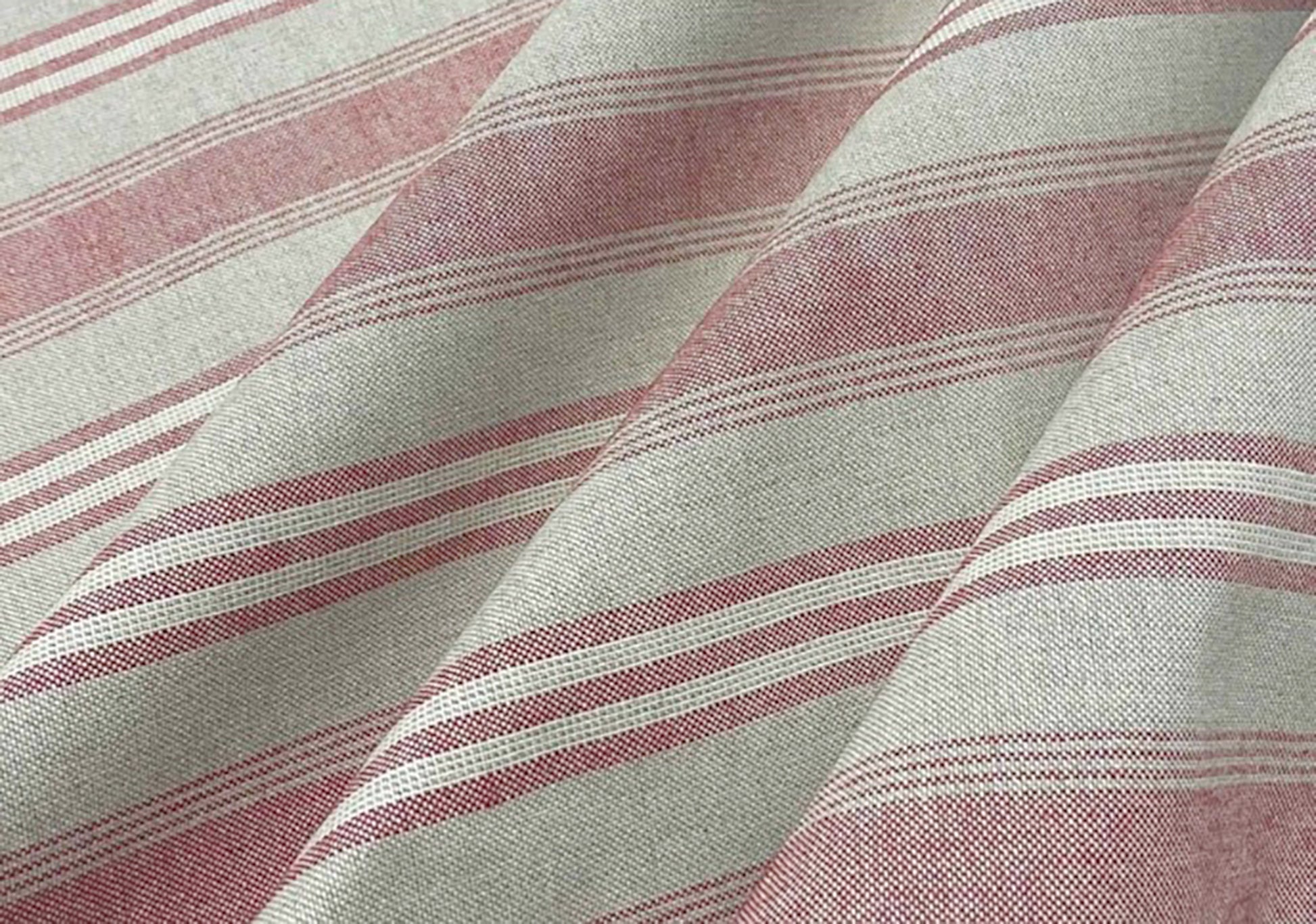 Handmade ruffle lampshade striped in blue or red rustic style - MariaMarabellashades