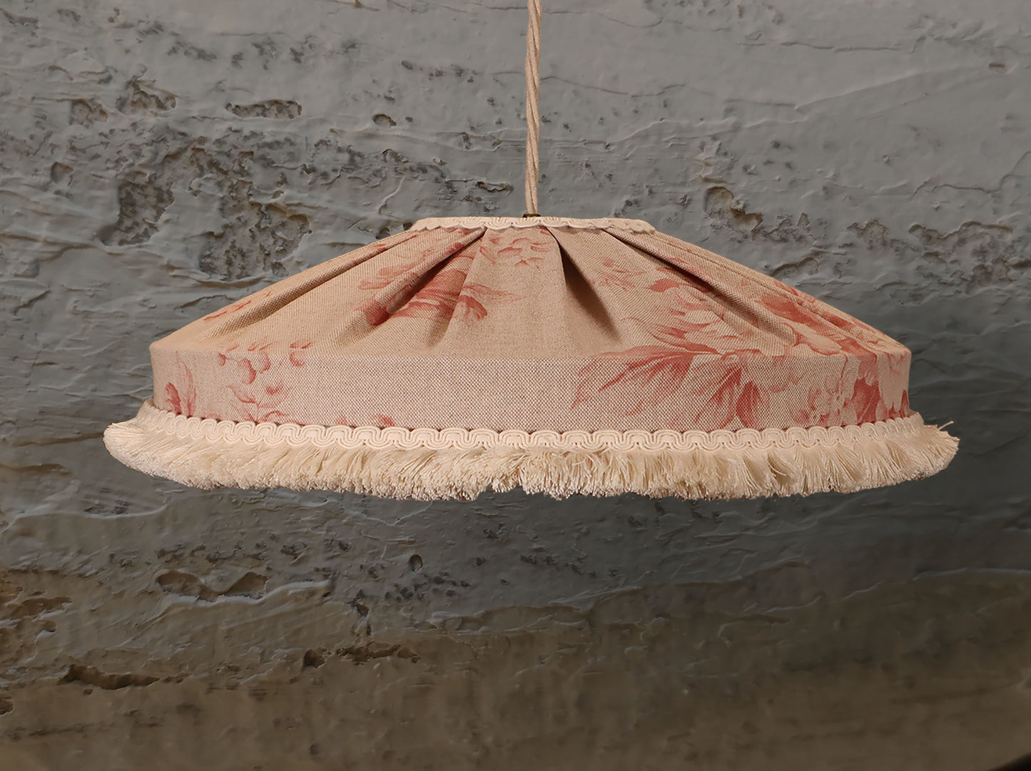 Handmade red roses rustic lampshade UK- MariaMarabellashades